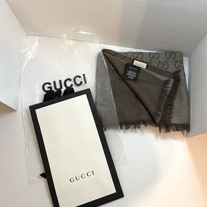 Gucci Guccissima Wool Silk GG Logo Scarf NWOT